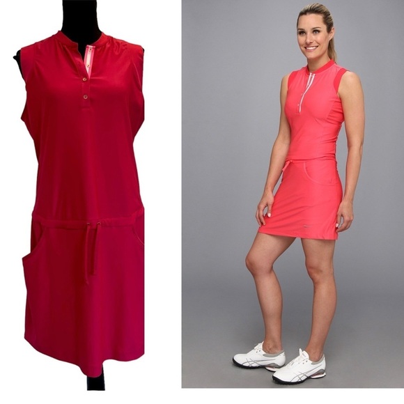 Nike Dresses & Skirts - NIKE tour performance Dri-fit pink sleeveless tennis golf athletic dress Sz L